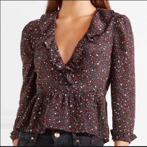 Madewell Star Pattern Wrap Top